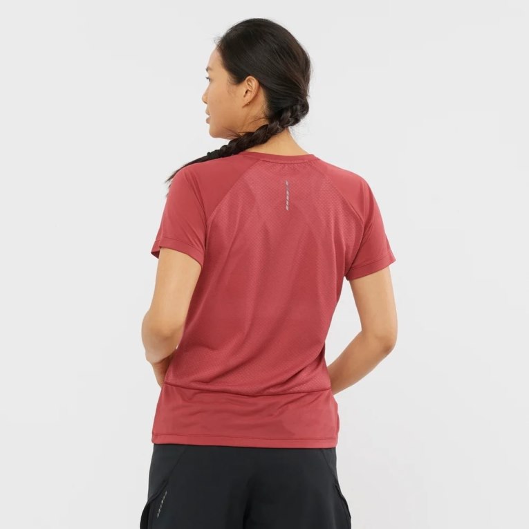 Camiseta Salomon Cross Rebel Corta Sleeve Mujer Rojos | MX GONJ123